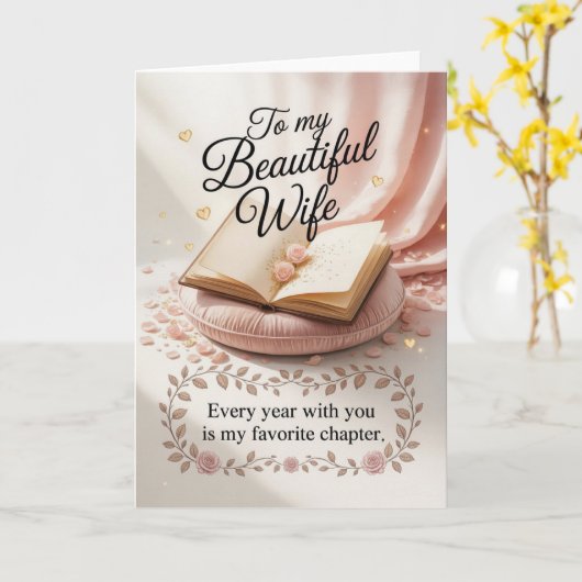 Elegant Birthday Design for Wife カード (黄色い花)