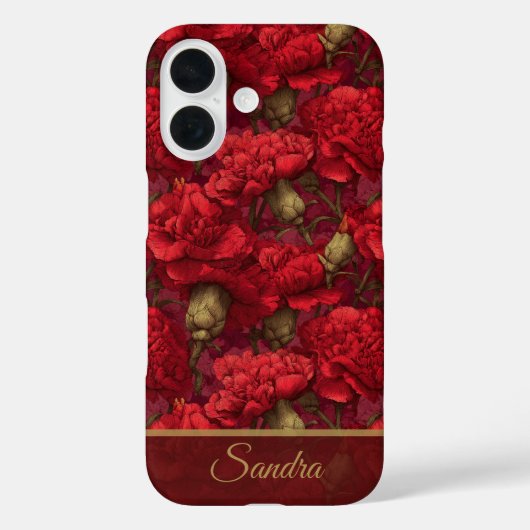 Elegant Birthday Gift Carnation Flower Name Case-Mate iPhoneケース (裏面)