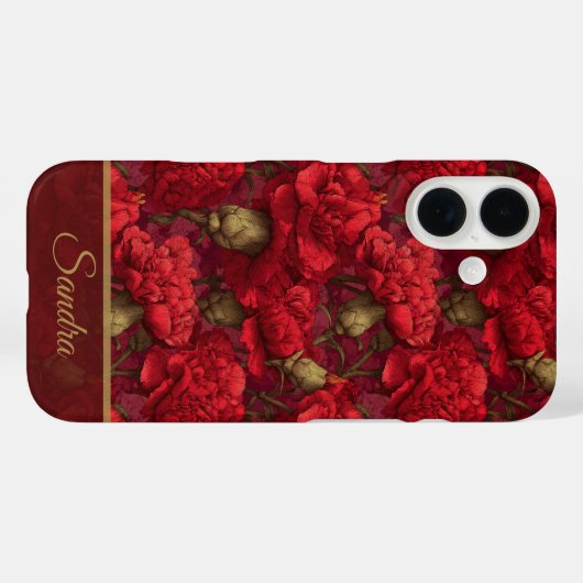 Elegant Birthday Gift Carnation Flower Name Case-Mate iPhoneケース (裏面 (横))