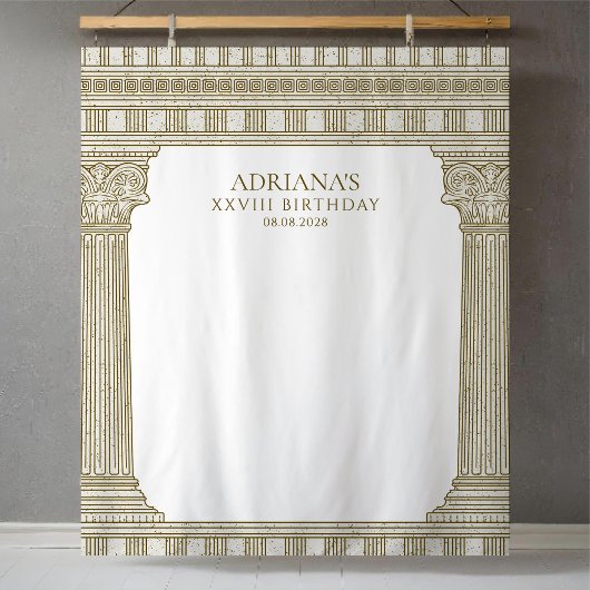 Elegant Birthday Party Photo Backdrop タペストリー