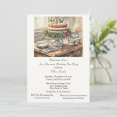 Elegant  Birthday Tea Party  Invitation 招待状 (スタンド正面)