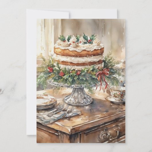 Elegant  Birthday Tea Party  Invitation 招待状 (裏面)