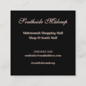 Elegant Black 3 Photo Square Makeup Artist  スクエア名刺 (裏面)