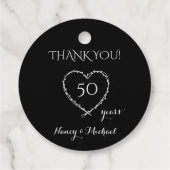 Elegant Black 50 Years Anniversary with Wreath フェイバータグ (裏面)