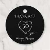 Elegant Black 50 Years Anniversary with Wreath フェイバータグ (正面)