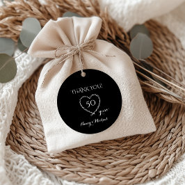 Elegant Black 50 Years Anniversary with Wreath フェイバータグ