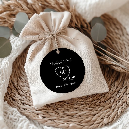 Elegant Black 50 Years Anniversary with Wreath フェイバータグ