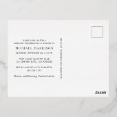 Elegant Black 50th Birthday Party Gold 箔招待状ポストカード (裏面)