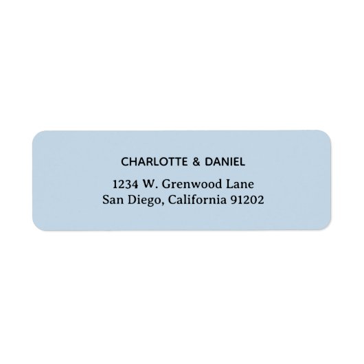 Elegant Black and Blue Minimalist Address ラベル (正面)