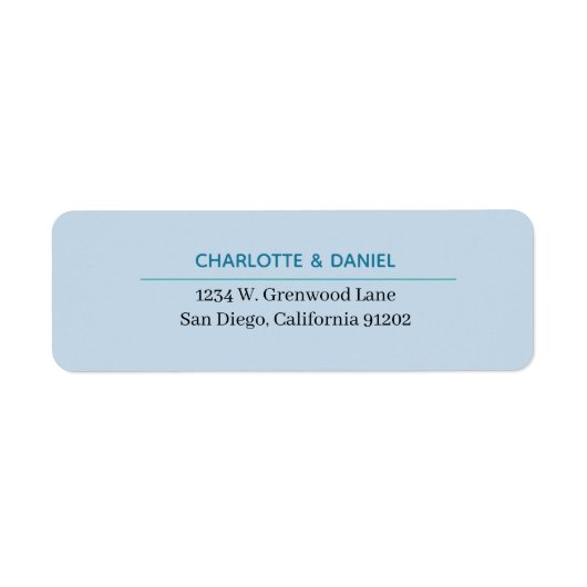 Elegant Black and Blue Minimalist Address ラベル (正面)