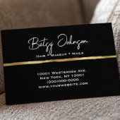 Elegant Black and Faux Gold Business Card 名刺