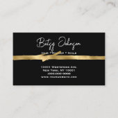 Elegant Black and Faux Gold Business Card 名刺 (正面)