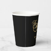 Elegant Black and Faux Gold Calligraphy Wedding  紙コップ (右)