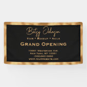 Elegant Black and Faux Gold Foil Business Sign 横断幕 (横)