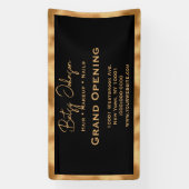 Elegant Black and Faux Gold Foil Business Sign 横断幕 (縦)