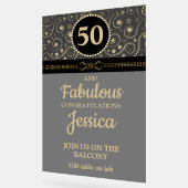 Elegant Black and Flat Gold ANY AGE Birthday Party アクリルサイン (傾斜)