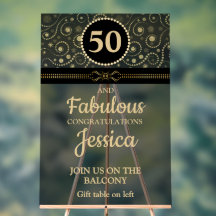 Elegant Black and Flat Gold ANY AGE Birthday Party