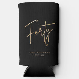 Elegant Black and Gold 40th Birthday Party スリム缶クーラー