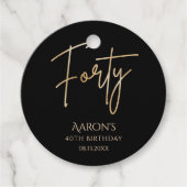 Elegant Black and Gold 40th Birthday Party フェイバータグ (正面)