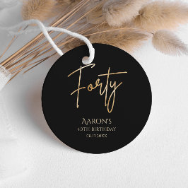 Elegant Black and Gold 40th Birthday Party フェイバータグ