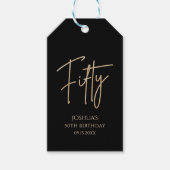 Elegant Black and Gold 50th Birthday Party ギフトタグ (正面)
