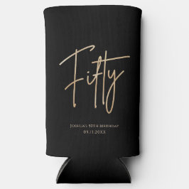 Elegant Black and Gold 50th Birthday Party スリム缶クーラー