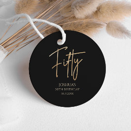 Elegant Black and Gold 50th Birthday Party フェイバータグ