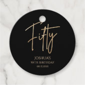 Elegant Black and Gold 50th Birthday Party フェイバータグ (正面)