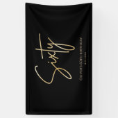 Elegant Black and Gold 60th Birthday Banner 横断幕 (縦)