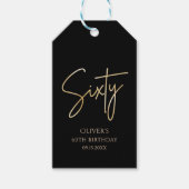 Elegant Black and Gold 60th Birthday Party ギフトタグ (正面)