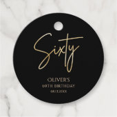 Elegant Black and Gold 60th Birthday Party フェイバータグ (正面)