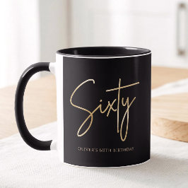 Elegant Black and Gold 60th Birthday Party マグカップ