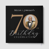 Elegant Black and Gold 70th Birthday ゲストブック (裏面)