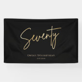 Elegant Black and Gold 70th Birthday Banner 横断幕 (横)