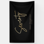 Elegant Black and Gold 70th Birthday Banner 横断幕 (縦)