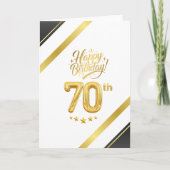 Elegant Black and Gold 70th Birthday – Luxury カード (正面)
