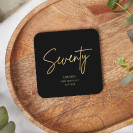 Elegant Black and Gold 70th Birthday Party  スクエアペーパーコースター