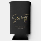 Elegant Black and Gold 70th Birthday Party スリム缶クーラー (正面)
