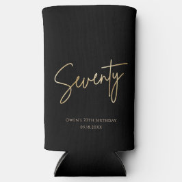 Elegant Black and Gold 70th Birthday Party スリム缶クーラー