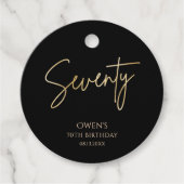 Elegant Black and Gold 70th Birthday Party フェイバータグ (正面)