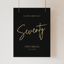 Elegant Black and Gold 70th Birthday Poster ポスター
