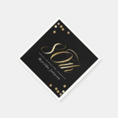 Elegant Black and Gold 80th Birthday Party スタンダードカクテルナプキン (角)