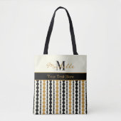 Elegant Black and Gold Art Deco Pattern トートバッグ (正面)