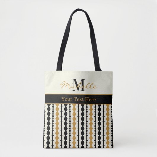 Elegant Black and Gold Art Deco Pattern トートバッグ (正面)
