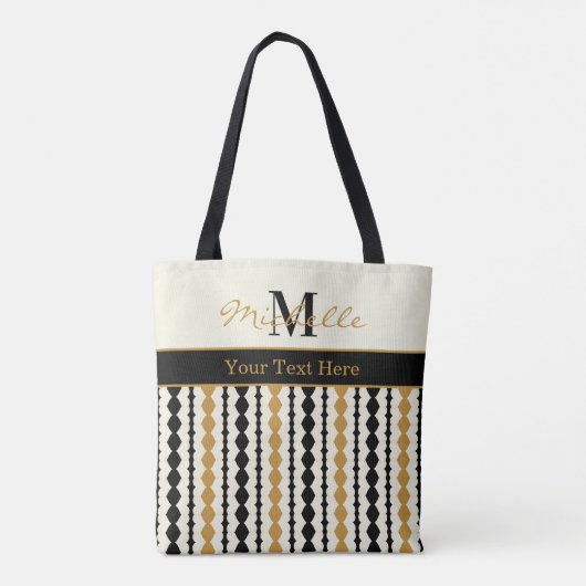 Elegant Black and Gold Art Deco Pattern トートバッグ (裏面)