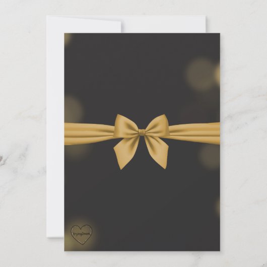 Elegant Black and Gold birthday Invitation 招待状 (裏面)
