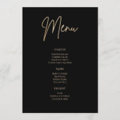 Elegant Black and Gold Birthday Party Menu Card 招待状 (正面)