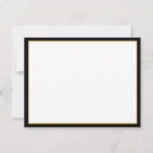 Elegant Black And Gold Border Family Name Monogram ノートカード (裏面)