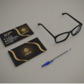 Elegant Black and Gold Business Card 名刺