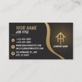 Elegant Black and Gold Business Card 名刺 (正面)